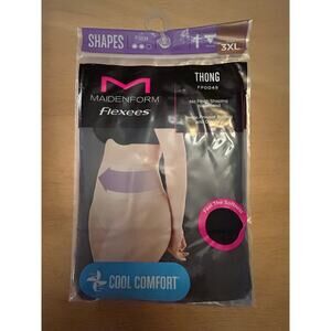 New Women’s Maidenform Flexees Shapes Thong Panties Black Size 3XL